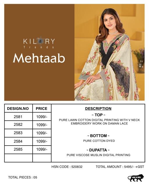 Kilory Mehtaab catalog wholesale salwar kameez market in bangalore