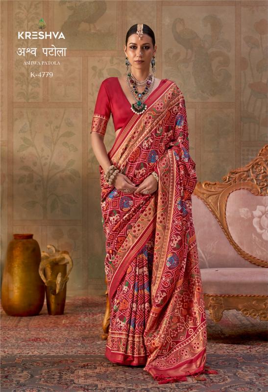 Kreshva Ashwa Patola catalog saree wholesale india 