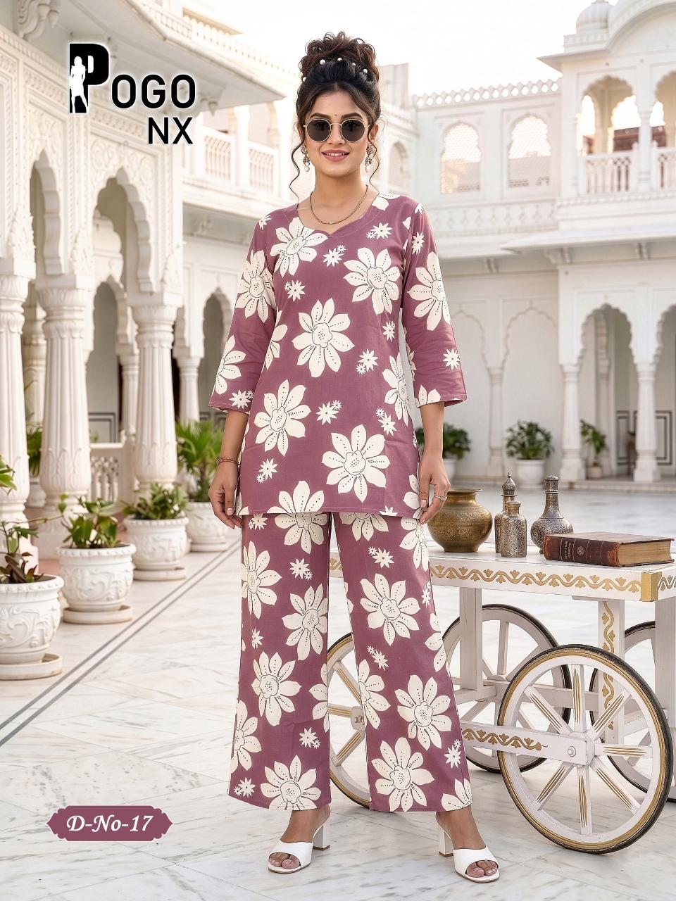 Latest Rayon Printed 2PC Plazo Cord Set | POGO NX Wholesale Collection