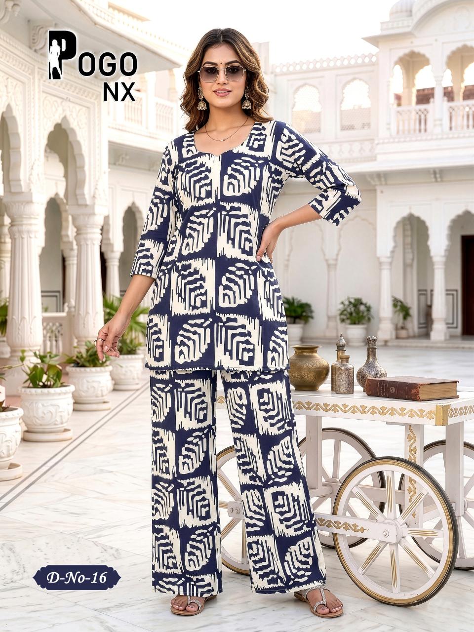 Latest Rayon Printed 2PC Plazo Cord Set | POGO NX Wholesale Collection