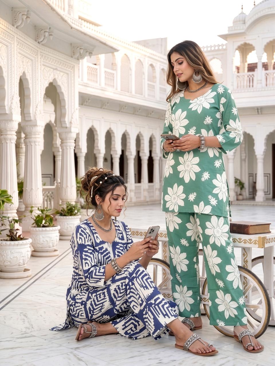 Latest Rayon Printed 2PC Plazo Cord Set | POGO NX Wholesale Collection