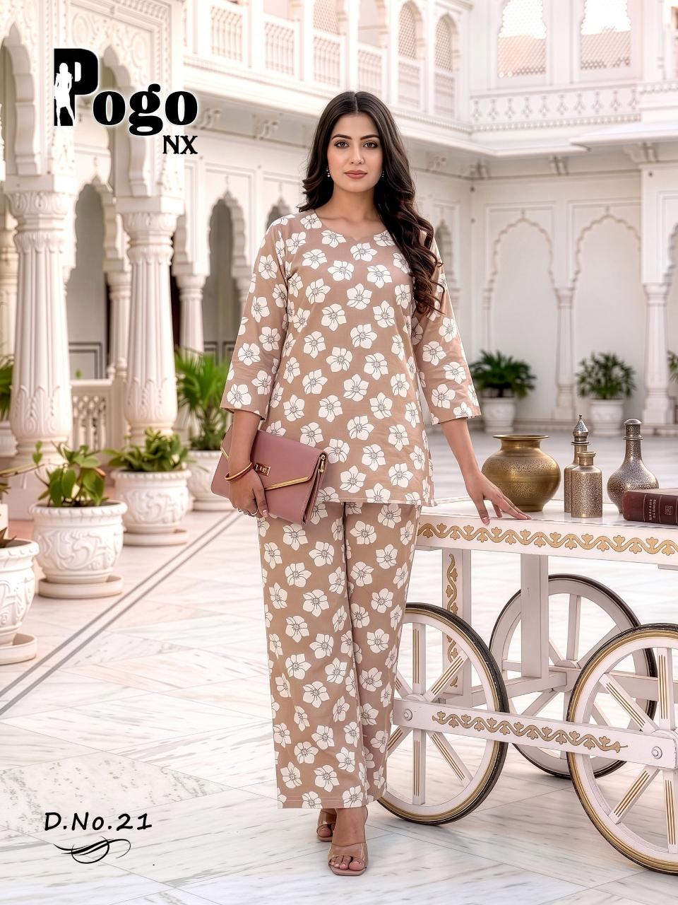 Latest Rayon Printed 2PC Plazo Cord Set | POGO NX Wholesale Collection