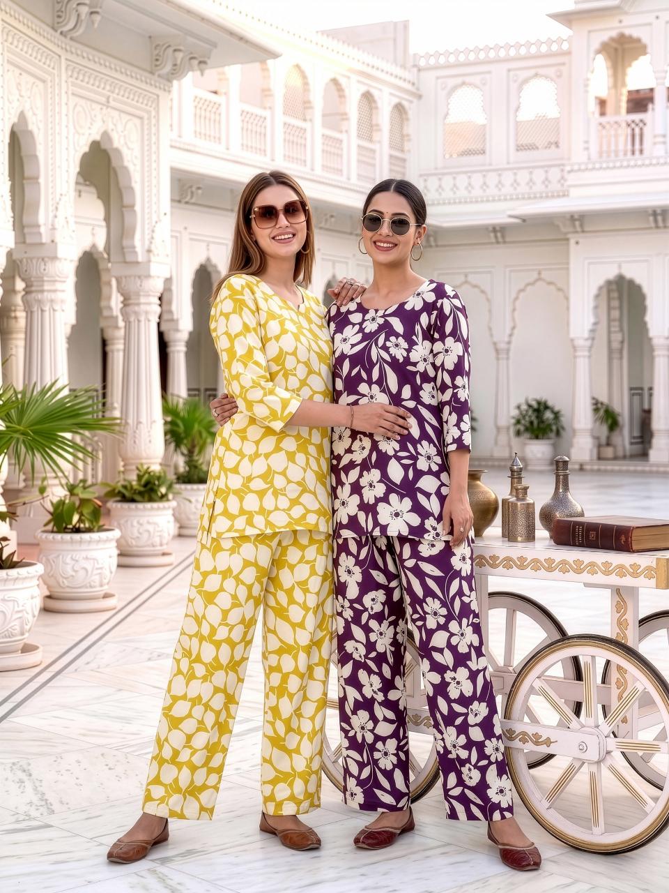Latest Rayon Printed 2PC Plazo Cord Set | POGO NX Wholesale Collection