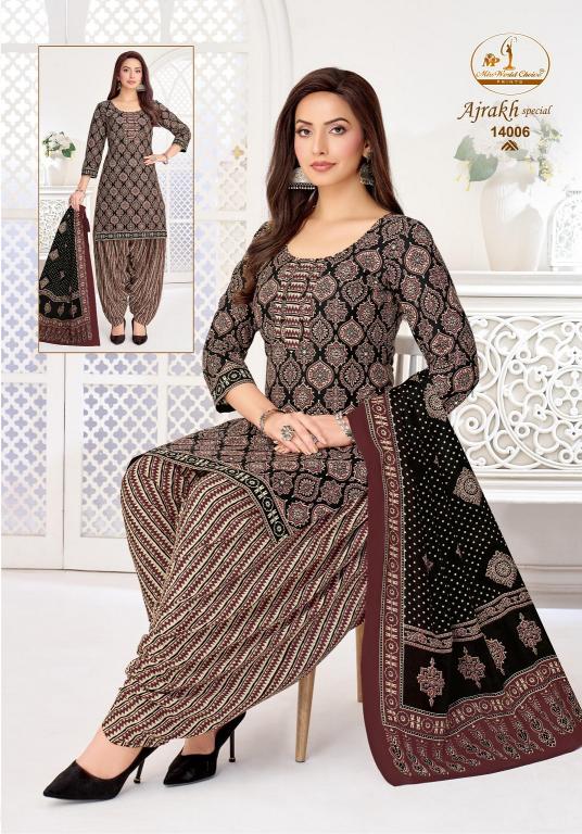 Miss World Ajrakh Vol-14 – Readymade Patiyala Dress - Wholesale Catalog