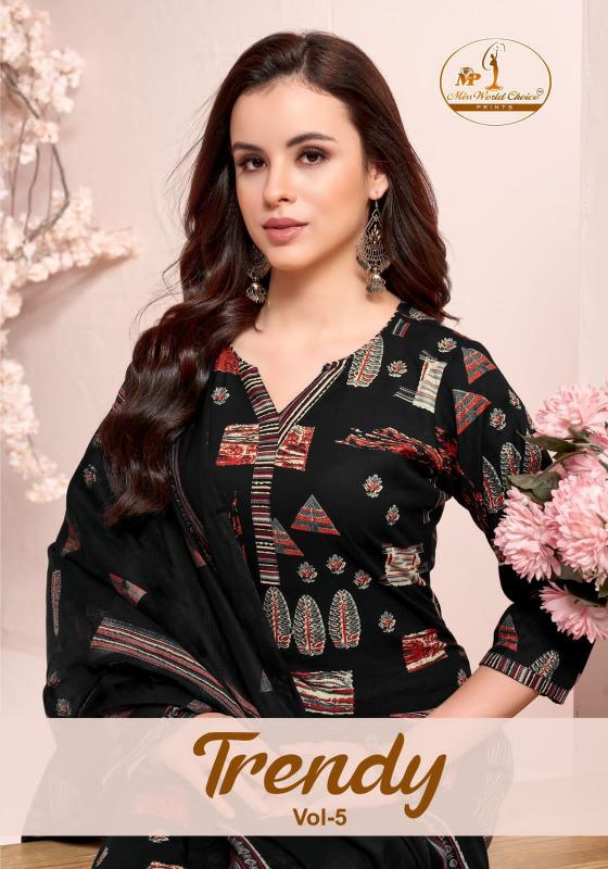 Miss World Trendy Vol-5 – Kurti Pant With Dupatta - Wholesale Catalog