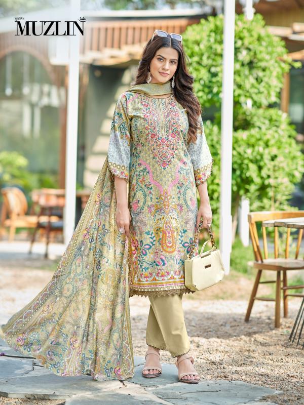 Mizaj Muzlin Vol-3 – Karachi Dress Material - Wholesale Catalog 