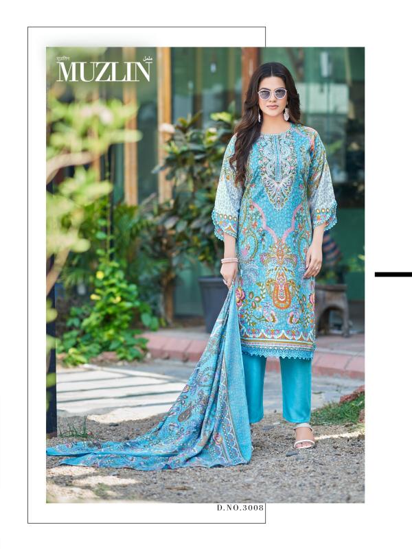 Mizaj Muzlin Vol-3 – Karachi Readymade Kurti Pant With Dupatta - Wholesale Catalog