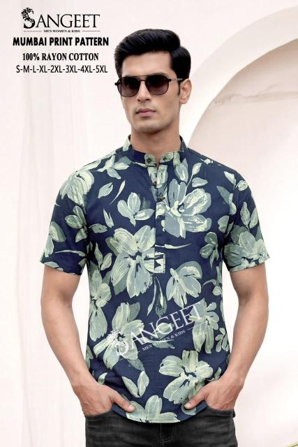 Mumbai Print Pattern Kurta for Men