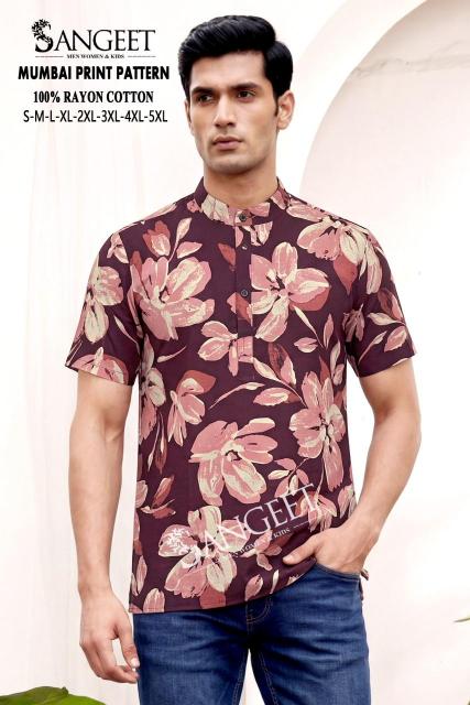Mumbai Print Pattern Kurta for Men