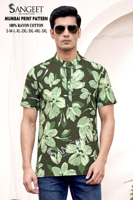 Mumbai Print Pattern Kurta for Men
