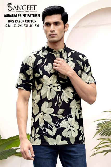 Mumbai Print Pattern Kurta for Men