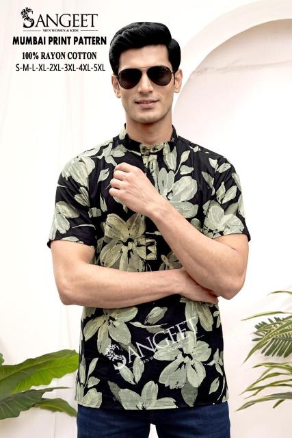Mumbai Print Pattern Kurta for Men
