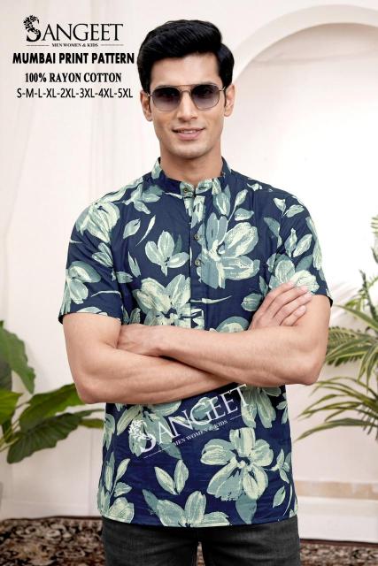 Mumbai Print Pattern Kurta for Men