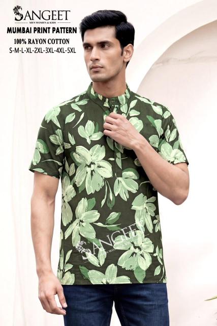 Mumbai Print Pattern Kurta for Men