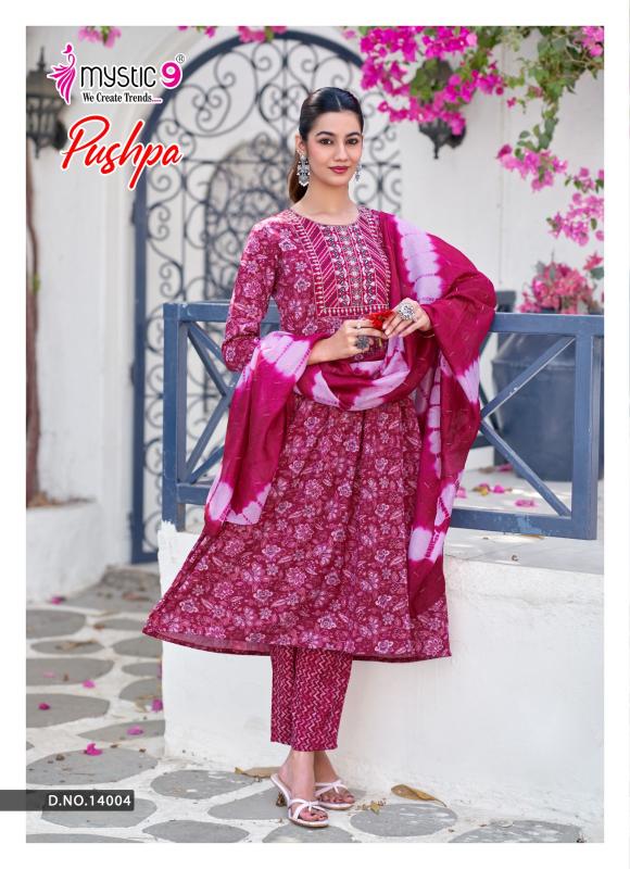 Mystic 9 Pushpa Vol 14 catalog wholesale cloth market in mumbai for kurtis