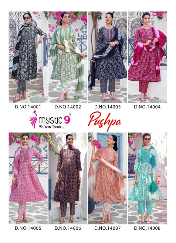 Mystic 9 Pushpa Vol 14 catalog wholesale cloth market in mumbai for kurtis