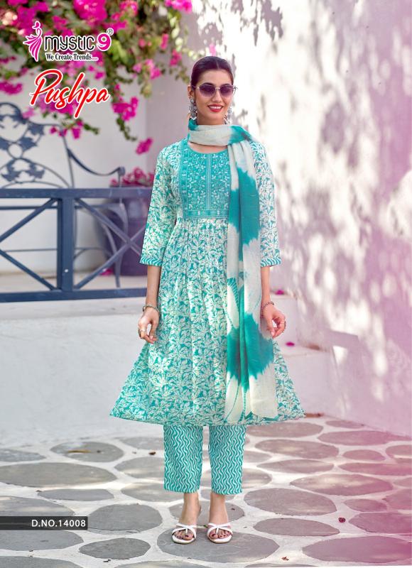 Mystic 9 Pushpa Vol 14 catalog wholesale cloth market in mumbai for kurtis
