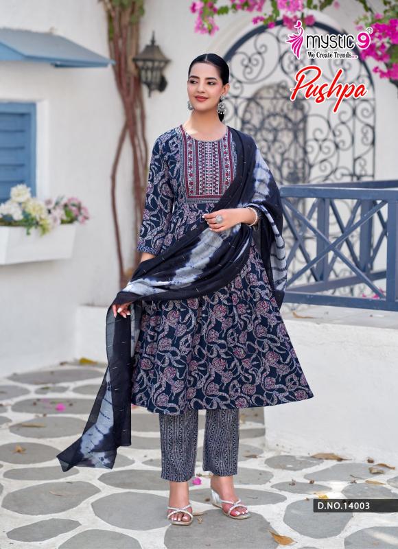Mystic 9 Pushpa Vol 14 catalog wholesale cloth market in mumbai for kurtis