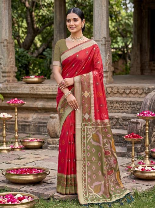 NAVYA SILK VOL 6 by SHREE SHYAM FASHION fancy designer Pochampalli Soft Silk fabric saree wholesale with Fancy latkan