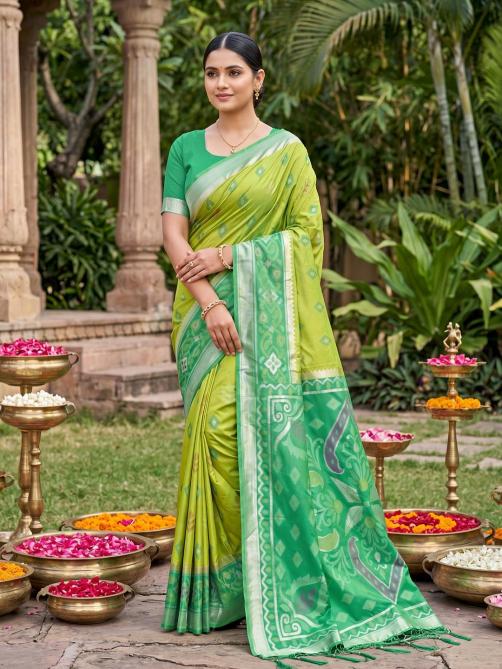 NAVYA SILK VOL 6 by SHREE SHYAM FASHION fancy designer Pochampalli Soft Silk fabric saree wholesale with Fancy latkan