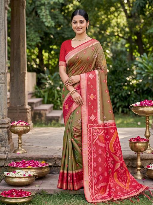 NAVYA SILK VOL 6 by SHREE SHYAM FASHION fancy designer Pochampalli Soft Silk fabric saree wholesale with Fancy latkan