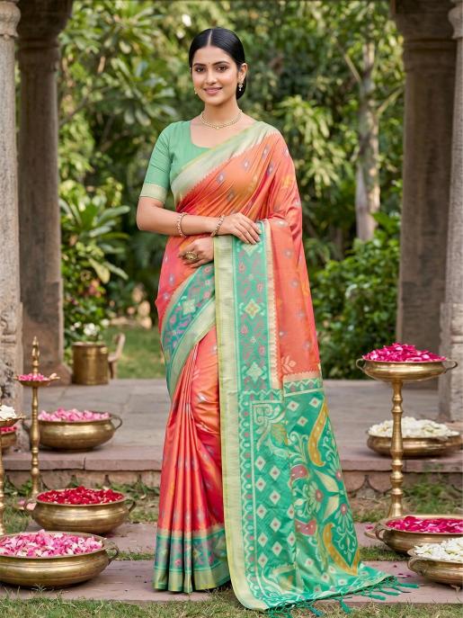 NAVYA SILK VOL 6 by SHREE SHYAM FASHION fancy designer Pochampalli Soft Silk fabric saree wholesale with Fancy latkan