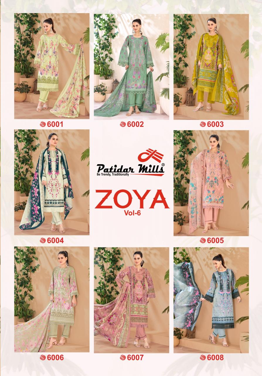 Patidar Zoya Vol-6 – Karachi Dress Material - Wholesale Catalog