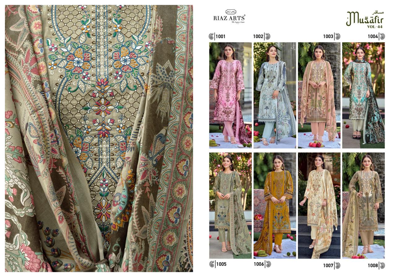 Riaz Arts Musafir Vol 44 Catalog best online wholesaler of dress materials in surat