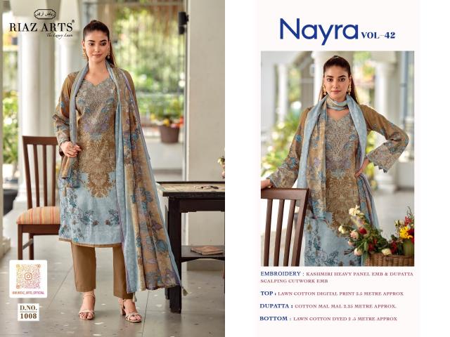 Riaz Arts Nayra vol 42 catalog best cotton dress material in surat