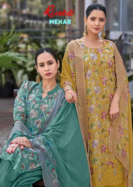 Rivaa Mehar catalog wholesale unstitched salwar kameez suppliers