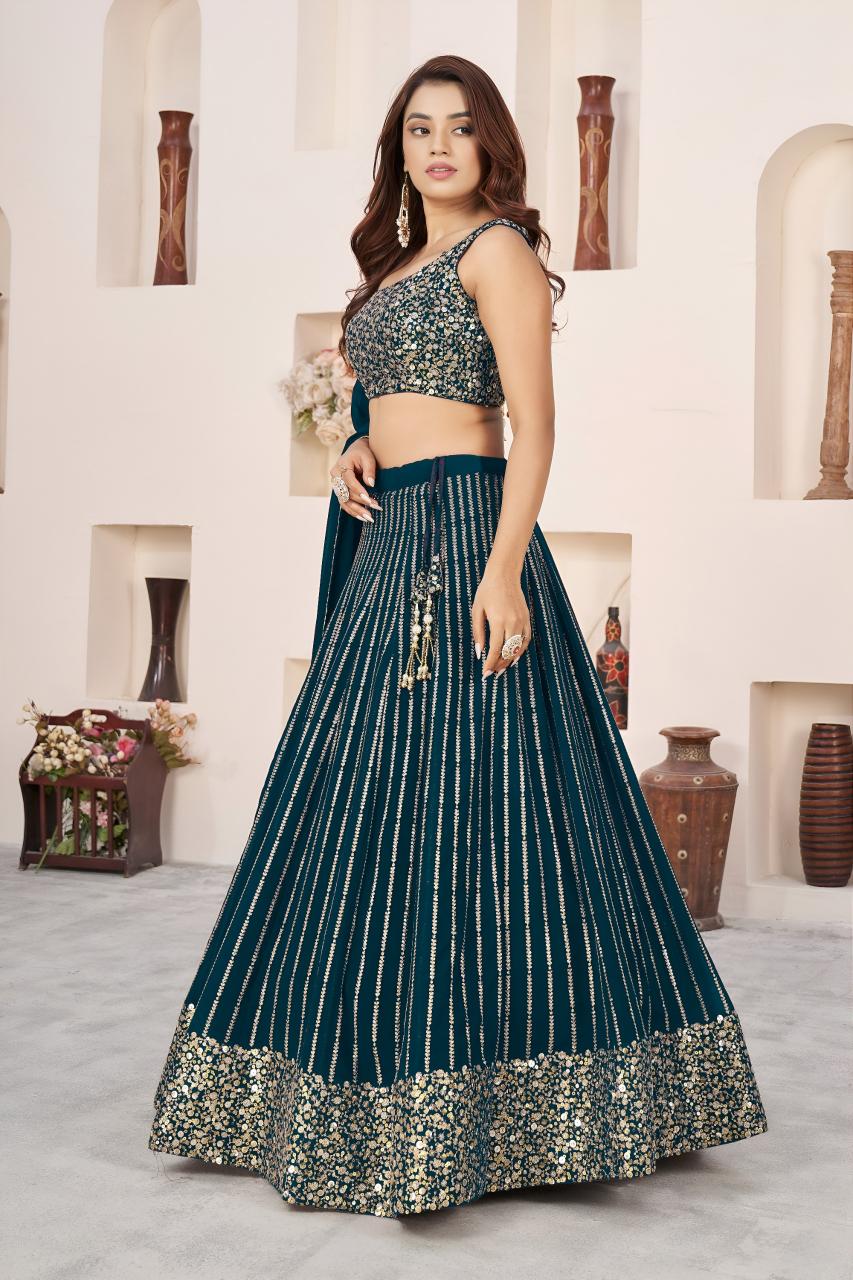 Sabella 5067 Green catalog ludhiana lehenga wholesale market