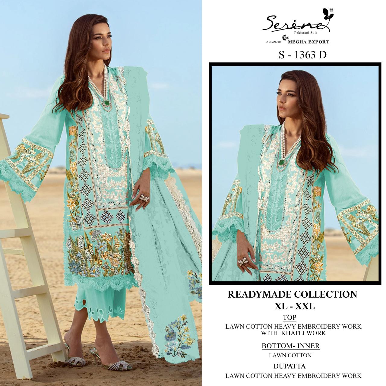 Serine S 1363 catalog wholesale pakistani suit in surat