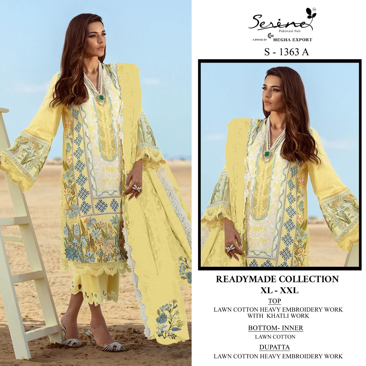Serine S 1363 catalog wholesale pakistani suit in surat