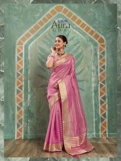 Sethnic Aura Bloom catalog tissue saree wholesale