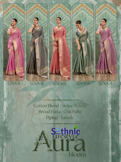 Sethnic Aura Bloom catalog tissue saree wholesale