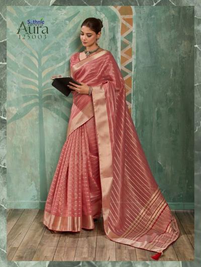 Sethnic Aura Bloom catalog tissue saree wholesale