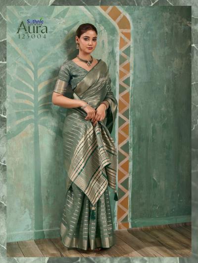 Sethnic Aura Bloom catalog tissue saree wholesale