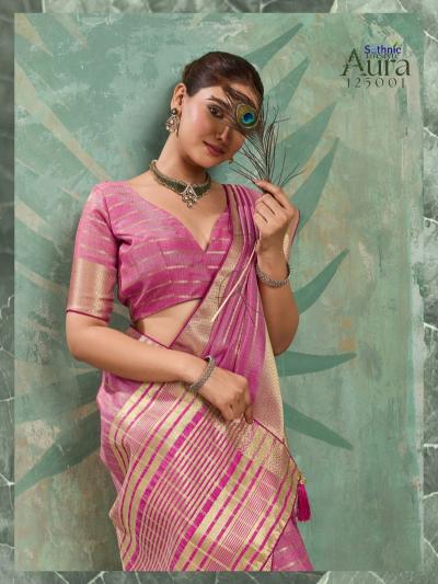 Sethnic Aura Bloom catalog tissue saree wholesale