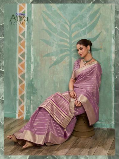 Sethnic Aura Bloom catalog tissue saree wholesale