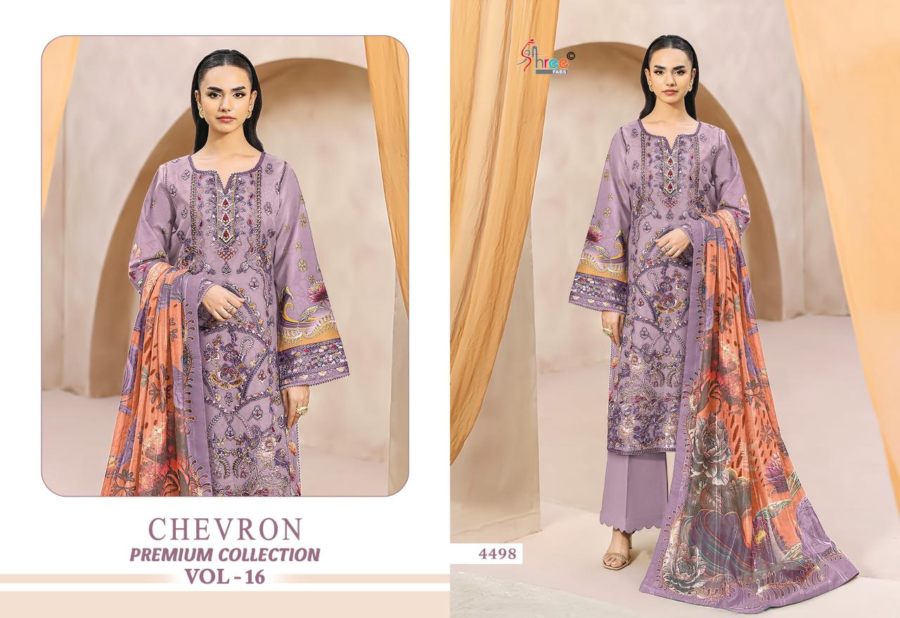 Shree Chevron Premium Collection Vol 16 Catalog Chiffon Dupatta wholesale pakistani suits in uae