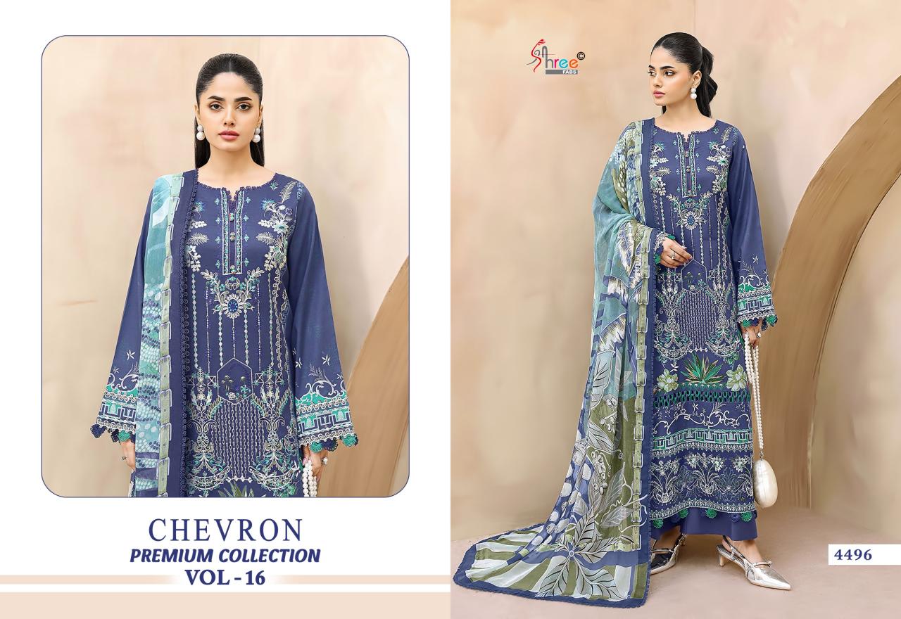 Shree Chevron Premium Collection Vol 16 Catalog Chiffon Dupatta wholesale pakistani suits in uae