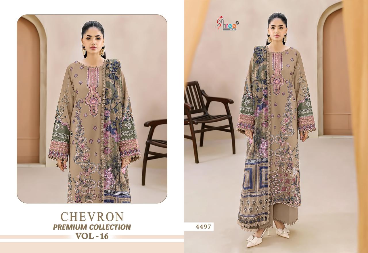 Shree Chevron Premium Collection Vol 16 Catalog Chiffon Dupatta wholesale pakistani suits in uae