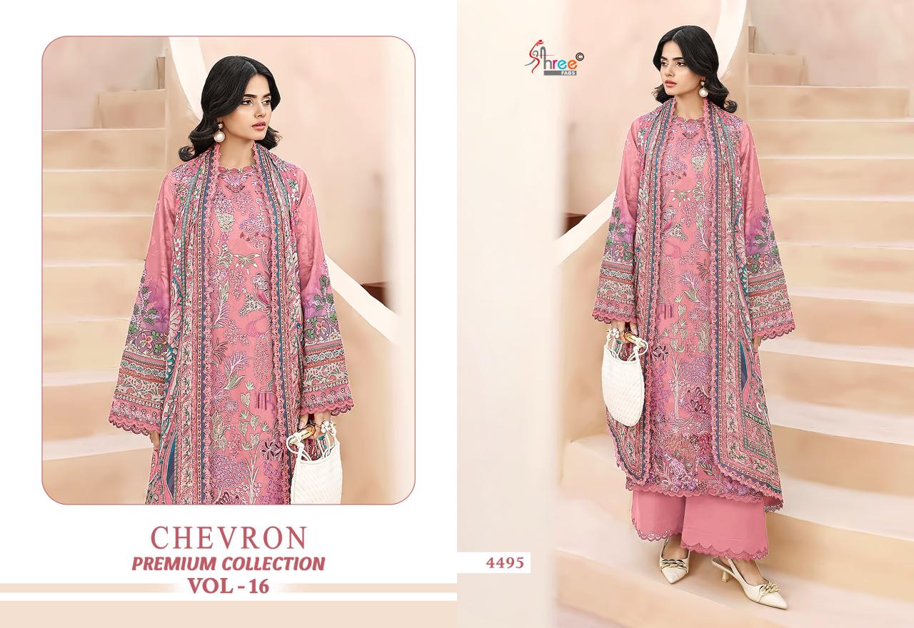Shree Chevron Premium Collection Vol 16 Catalog Chiffon Dupatta wholesale pakistani suits in uae