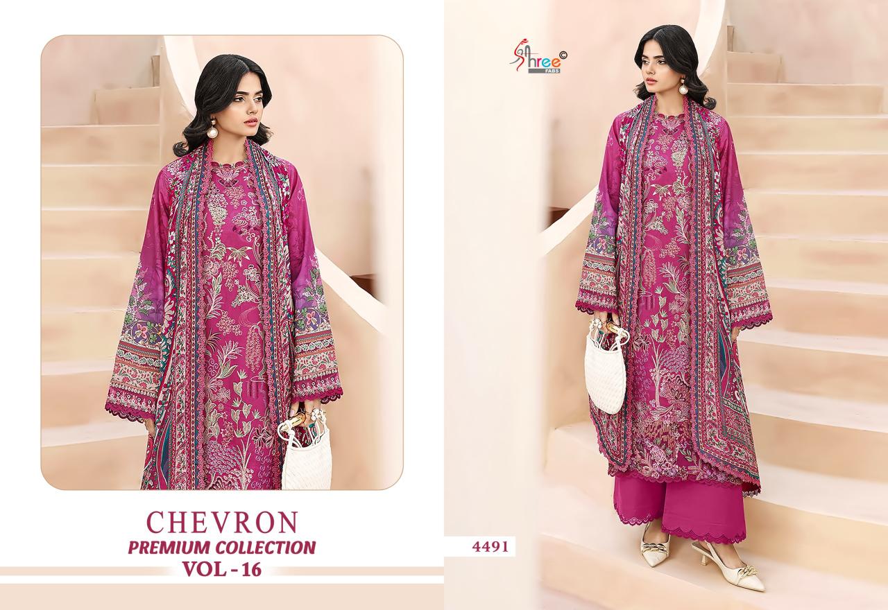 Shree Chevron Premium Collection Vol 16 Catalog Chiffon Dupatta wholesale pakistani suits in uae