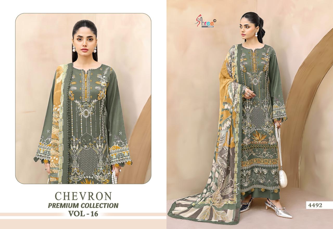 Shree Chevron Premium Collection Vol 16 Catalog Chiffon Dupatta wholesale pakistani suits in uae