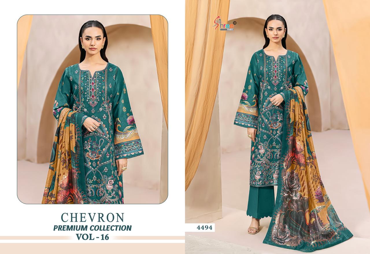 Shree Chevron Premium Collection Vol 16 Catalog Cotton Dupatta wholesale pakistani suits in kashmir