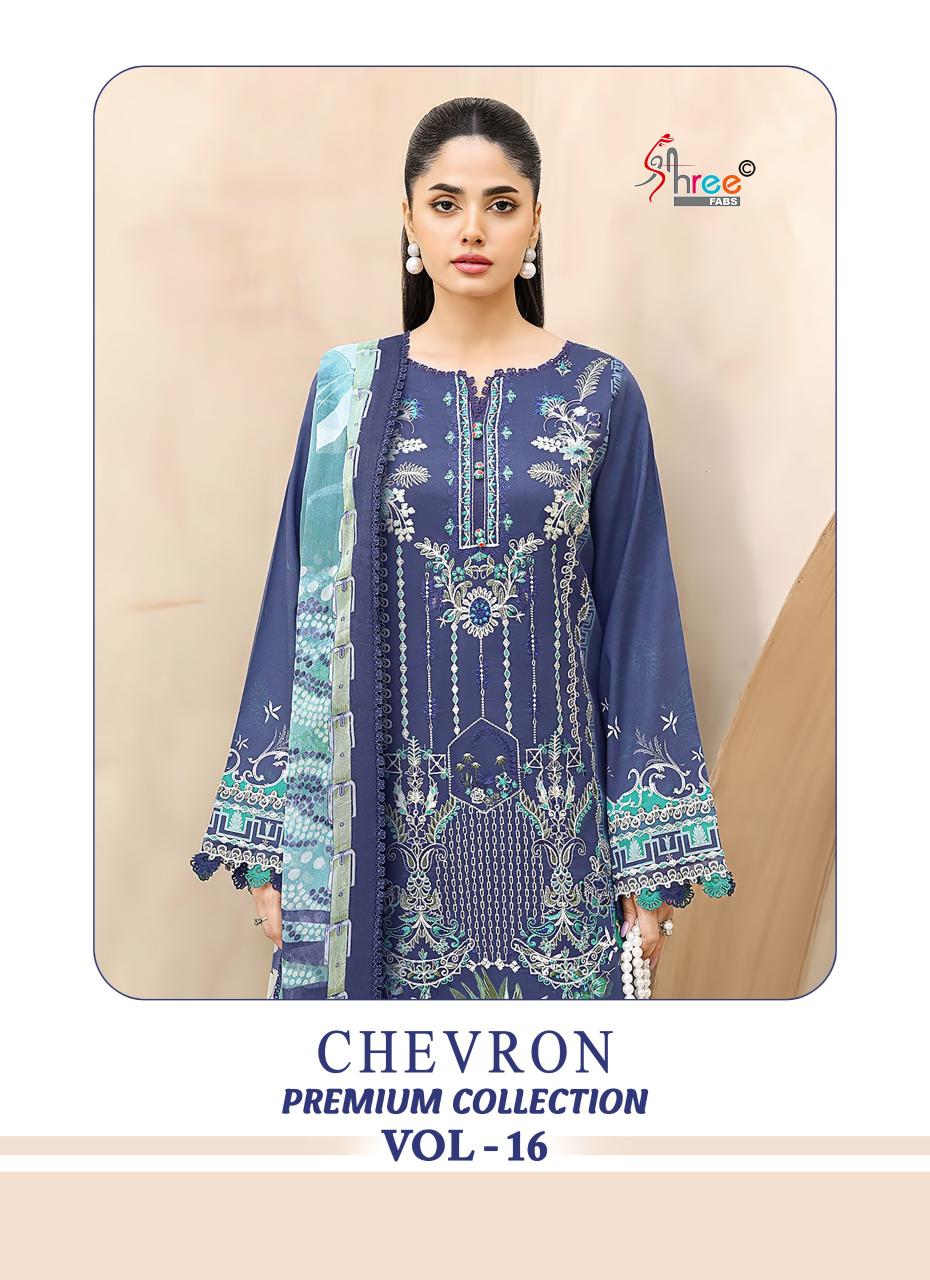 Shree Chevron Premium Collection Vol 16 Catalog Cotton Dupatta wholesale pakistani suits in kashmir