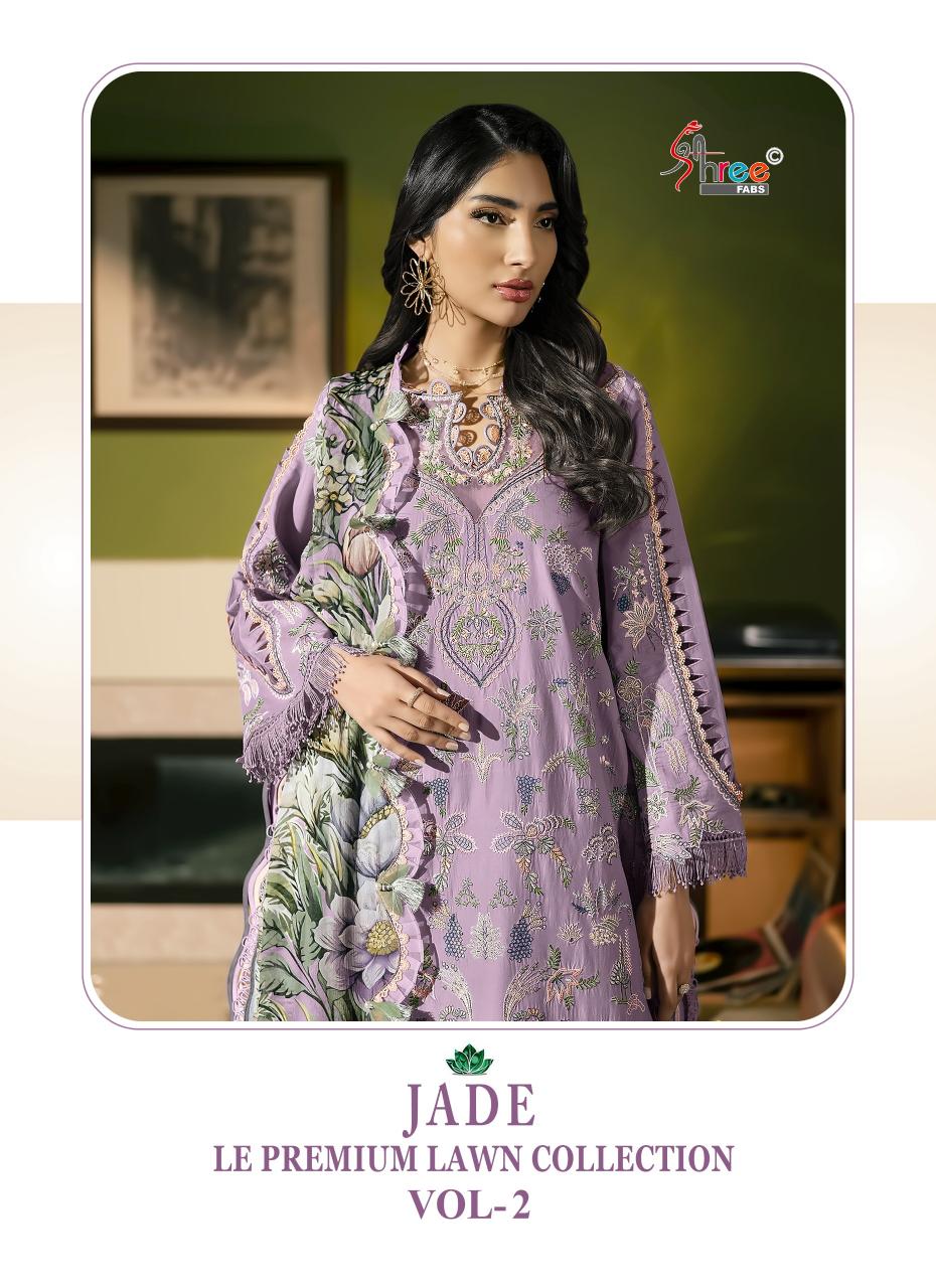 Shree Fabs Jade LE Premium Lawn Collection vol 2 chiffon dupatta pakistani designer suits wholesale