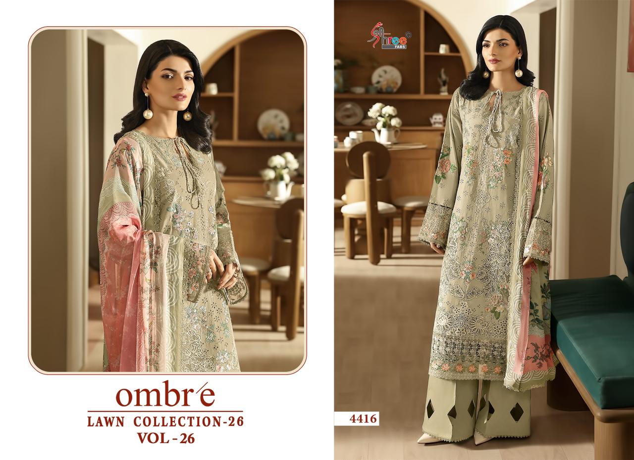 Shree Fabs Ombre Lawn Collection 26 Vol 26 Chiffon Dupatta wholesale pakistani suits in dubai