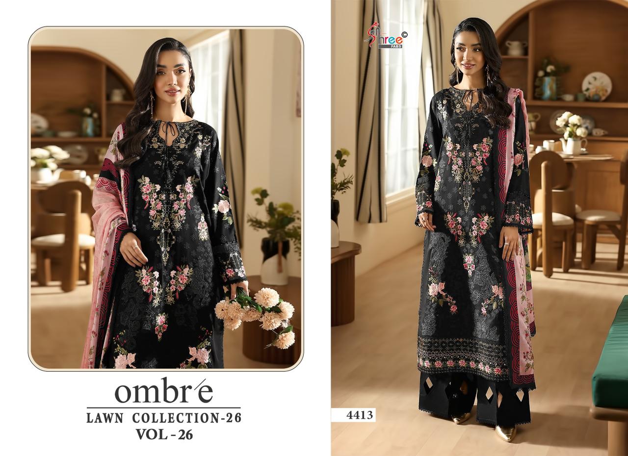 Shree Fabs Ombre Lawn Collection 26 Vol 26 Chiffon Dupatta wholesale pakistani suits in dubai
